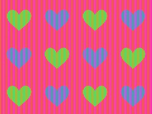 どちらのハートもエメラルドグリーンw