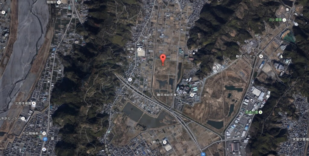 静岡地震震源地出典：googleマップ