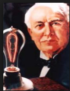 電球を持ったトーマス・エジソン